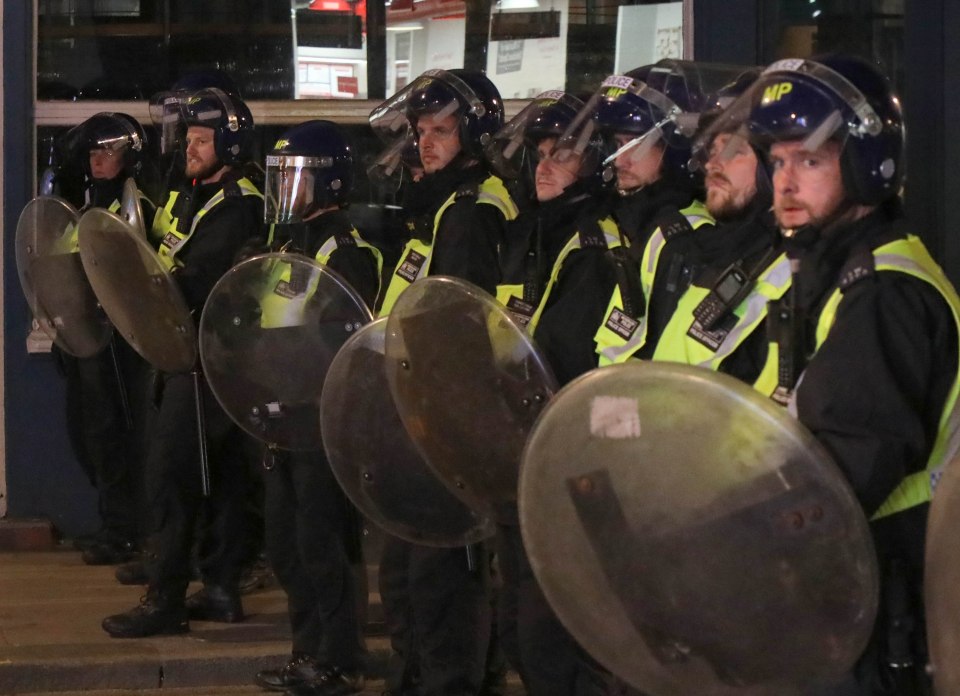 Police in West London last night were attacked too