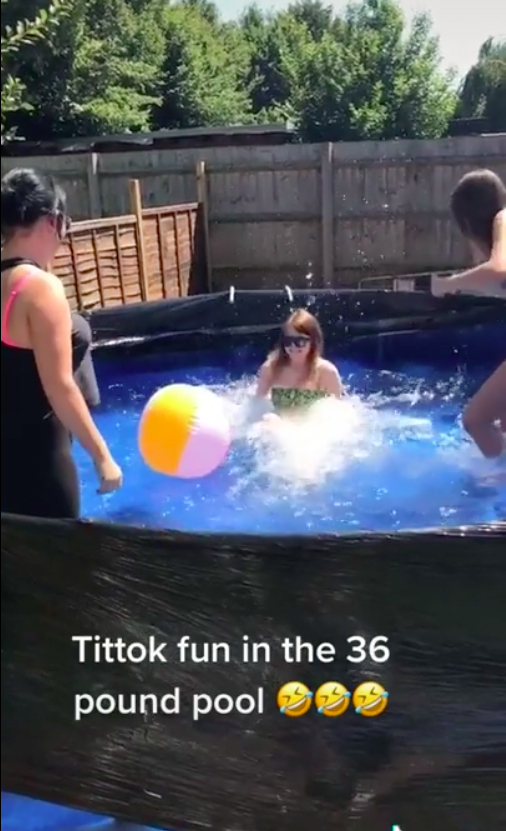  The family made a splash in their thrifty DIY pool