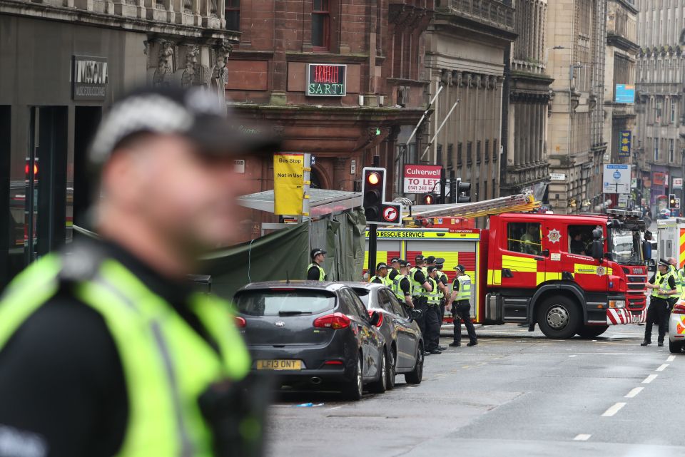 The rampage unfolded this afternoon on a busy Glasgow street