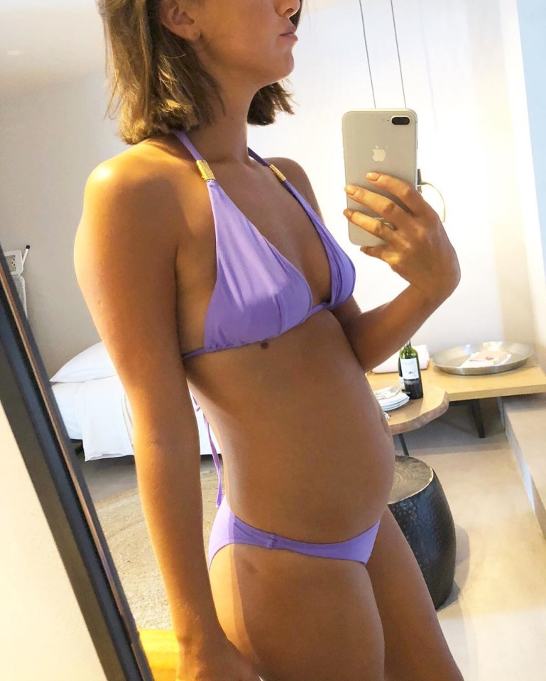 The celeb shared a snap of her bloated tum