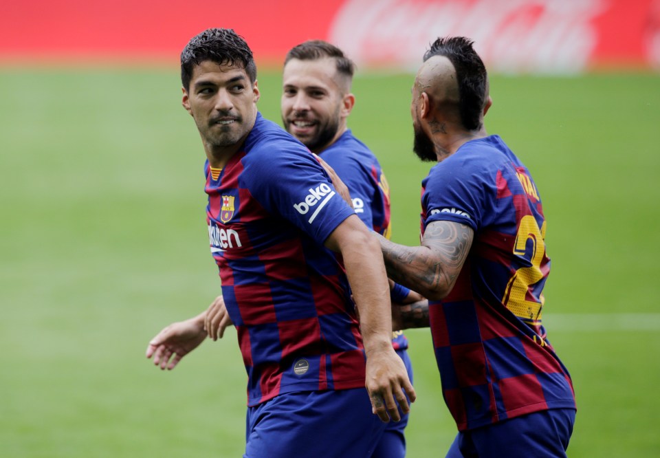  Luis Suarez had put Barcelona into a deserved first-half lead