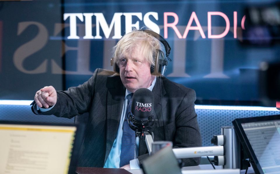 Boris Johnson appeared on the breakfast show on Times Radio, the new News UK station