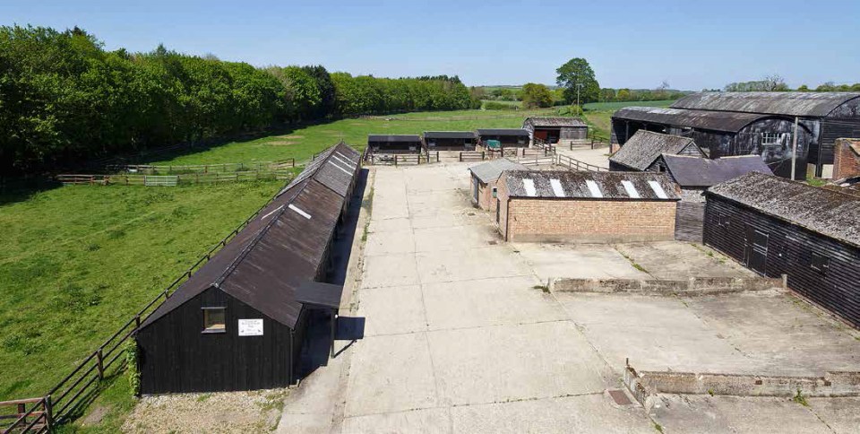 The property includes five separate cottages and stables for dozens of horses