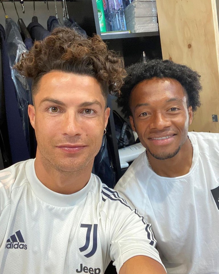  CR7 unveiled his new curly locks in an Instagram picture with Juan Cuadrado