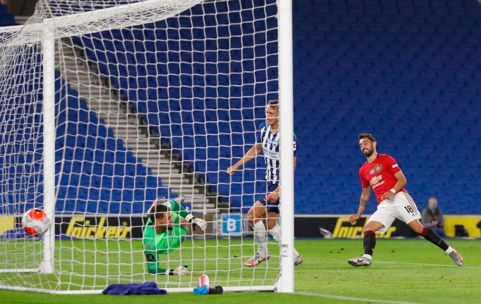  Fernandes has now scored six goals since joining United from Sporting Lisbon in January