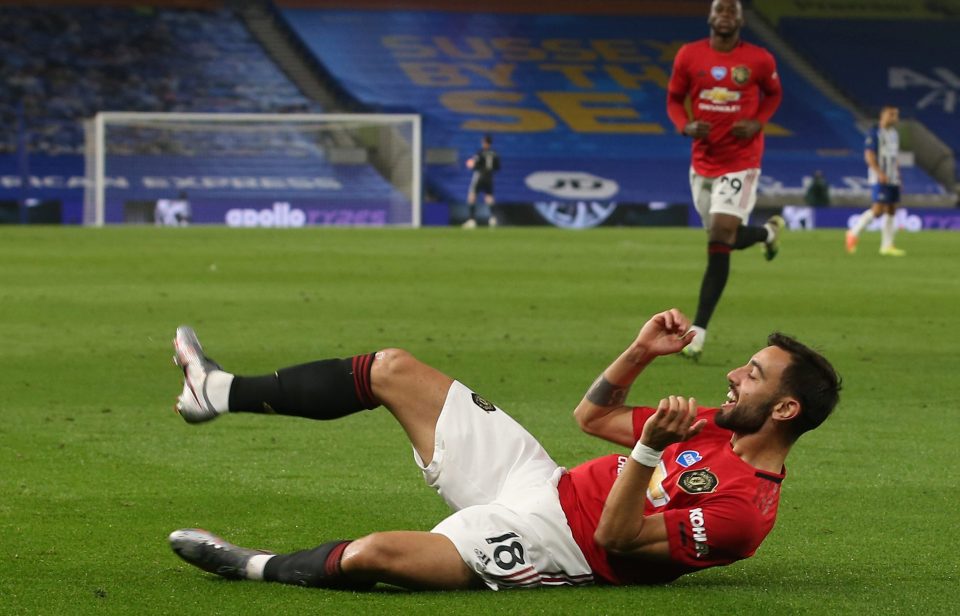  Bruno Fernandes grabbed a double as Manchester United thrashed Brighton