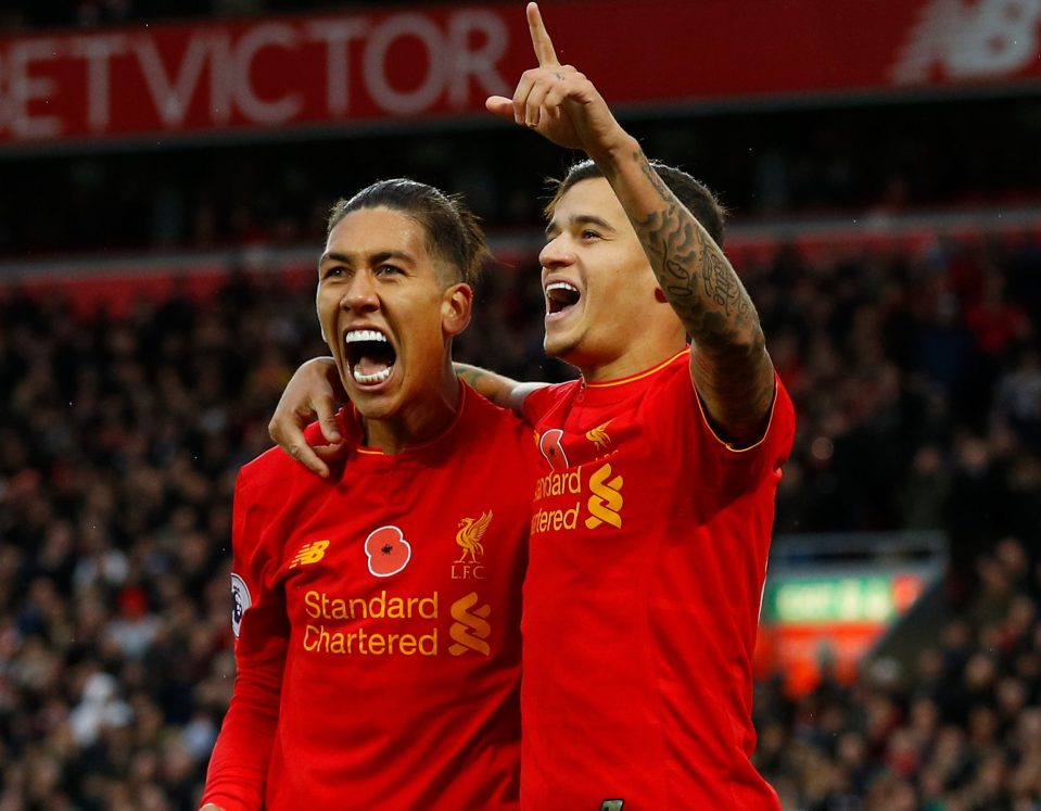  Firmino appears to be excited at the prospect of being reunited with Coutinho