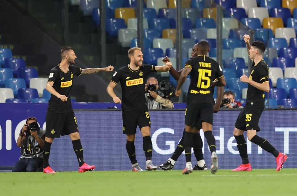  Eriksen celebrates after scoring his goal directly from a corner