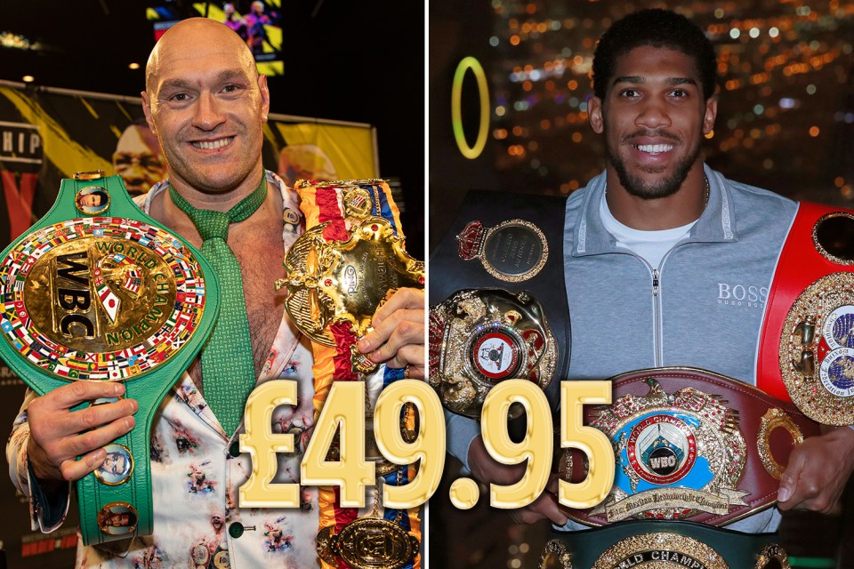  Tyson Fury's all-British showdown with Anthony Joshua could cost fans just shy of £50, a new record PPV price