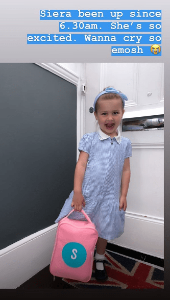  Siera, Imogen Thomas's youngest daughter was very excited to be going back to school