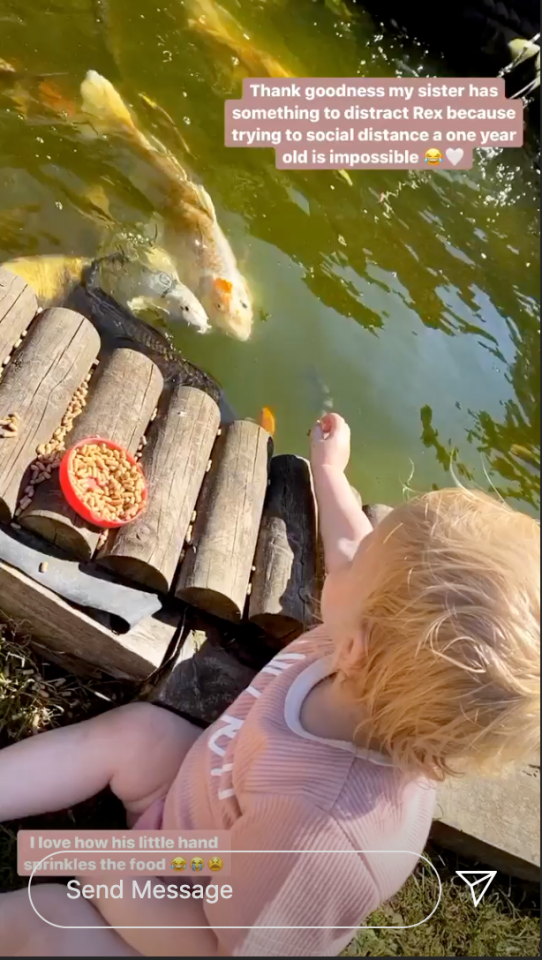  Rex loved feeding the fish in her sister's pond