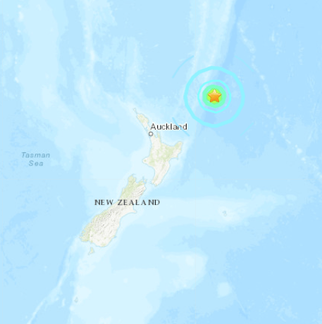 The powerful earthquake struck off New Zealand's North Island