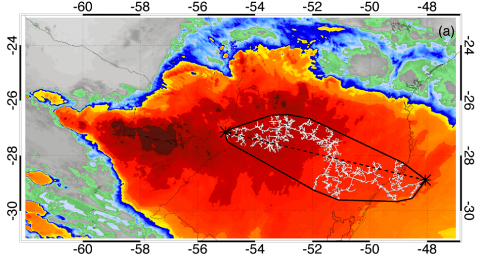 The lightning bolt was picked up on this satellite image