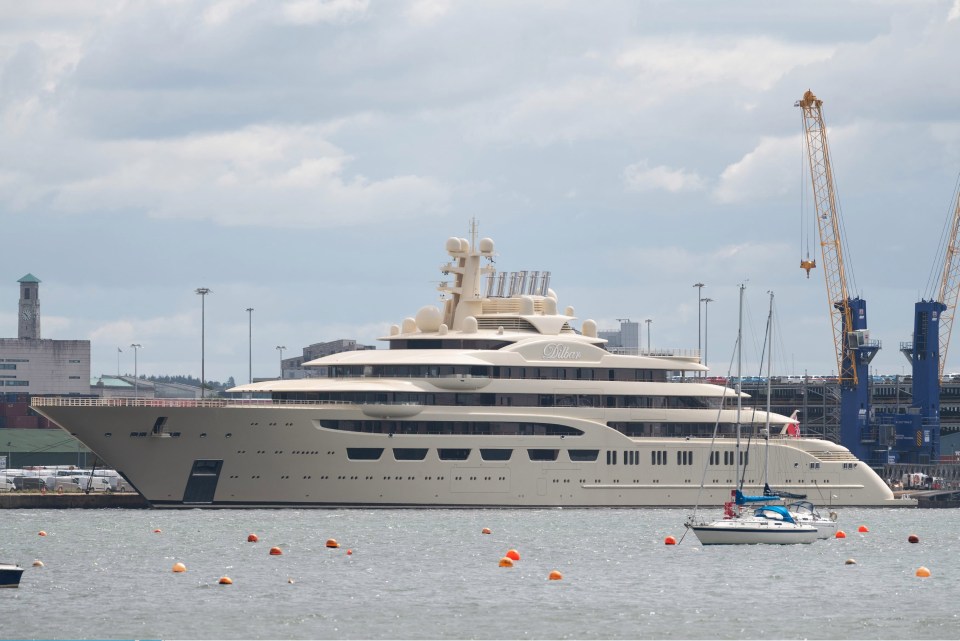 The 156-metre Dilbar is the fourth largest yacht in the world by length but the biggest in terms of gross tonnage (15,917) and interior volume