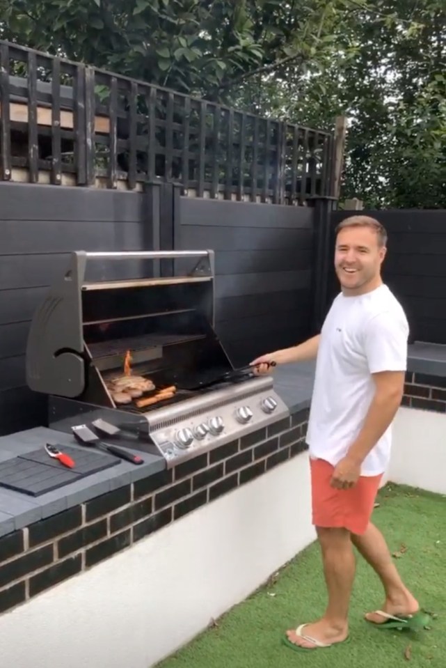 Coronation Street actor Alan Halsall has a huge chef-style barbecue in his garden