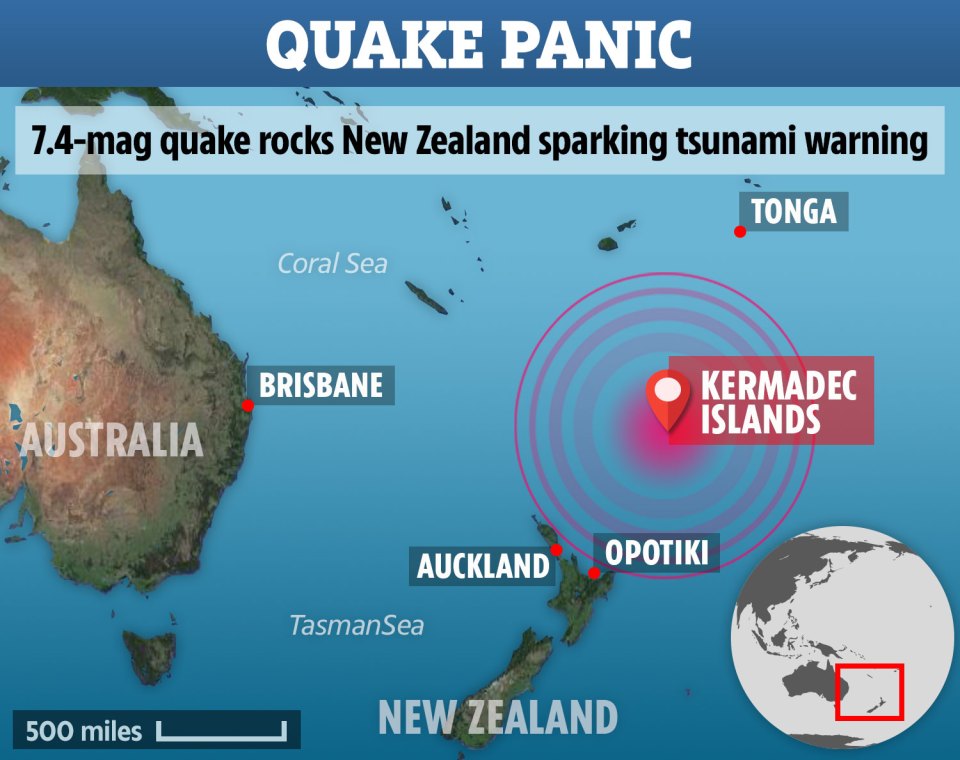 There were initial fears of a tsunami after the quake hit off the east coast of New Zealand's North Island