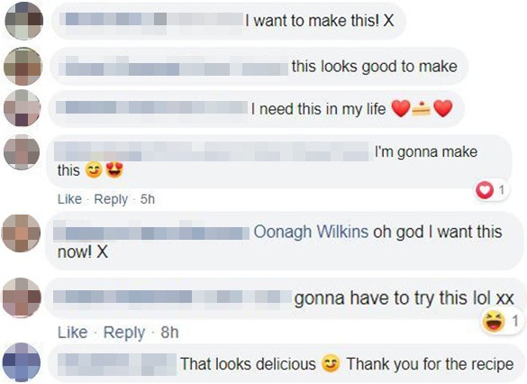 Hundreds of people commented on the cake, thanking her for sharing the recipe