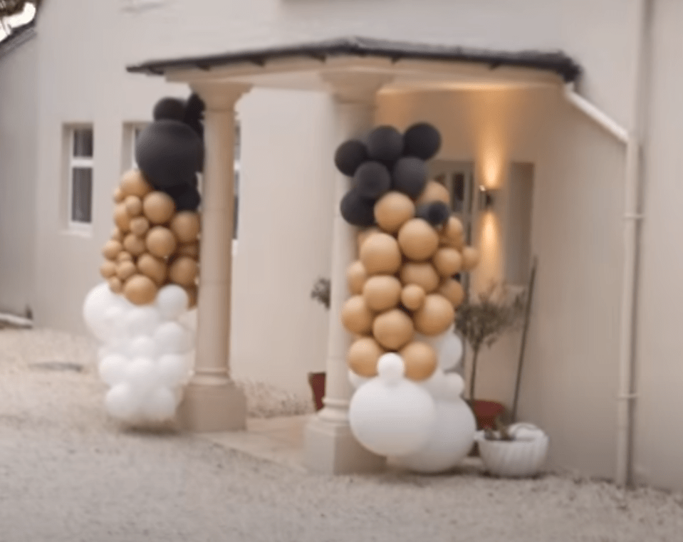 The house was decorated with balloons