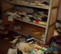 Pictures show rubbish strewn inside a property