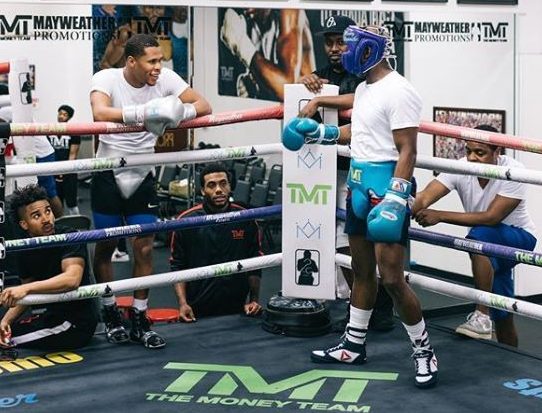 Mayweather trains alongside his protege Devin Haney