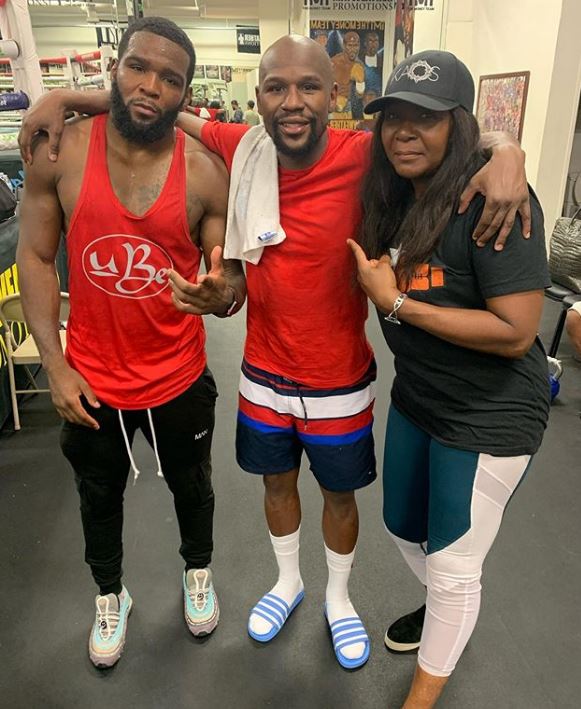  Floyd Mayweather after a sparring session with Denis Douglin