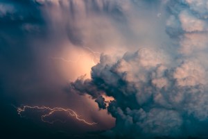  A cumulonimbus cloud with strong electrical activity pictured during a thunderstorm