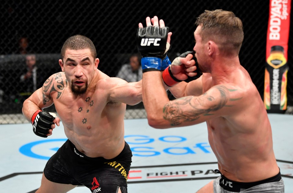 Robert Whittaker striker out at Darren Till