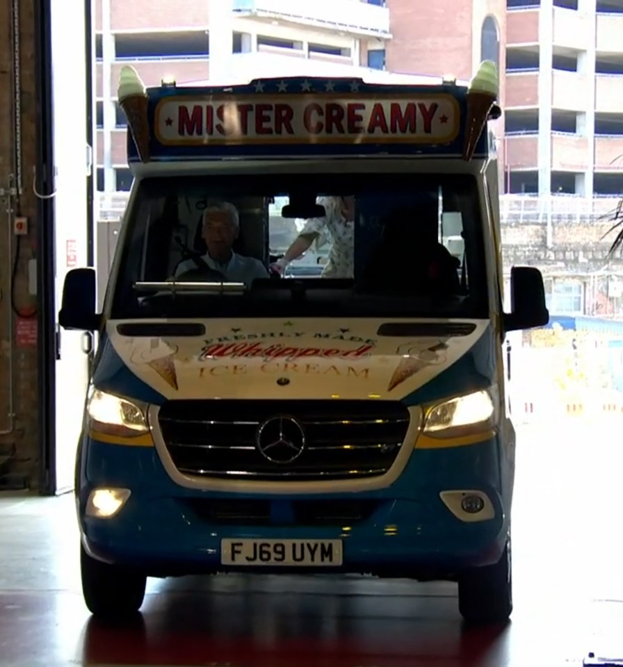 Phil drove an ice cream van into the studio