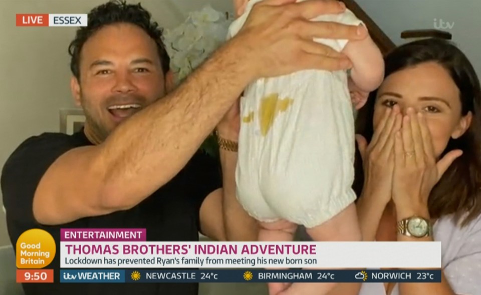 Little Roman upstaged his parents by pooing live on Good Morning Britain