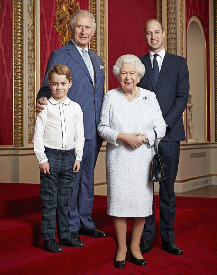 In December 2019, Prince George posed for an updated photo with the Queen and her two heirs Prince William and Prince Charles