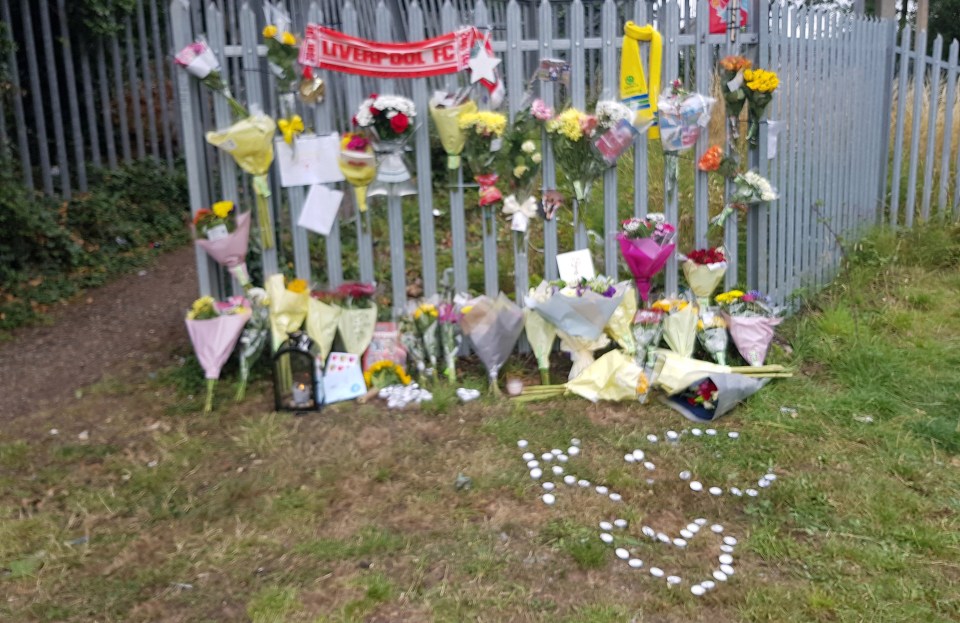 Tributes at the site were Kayden tragically died