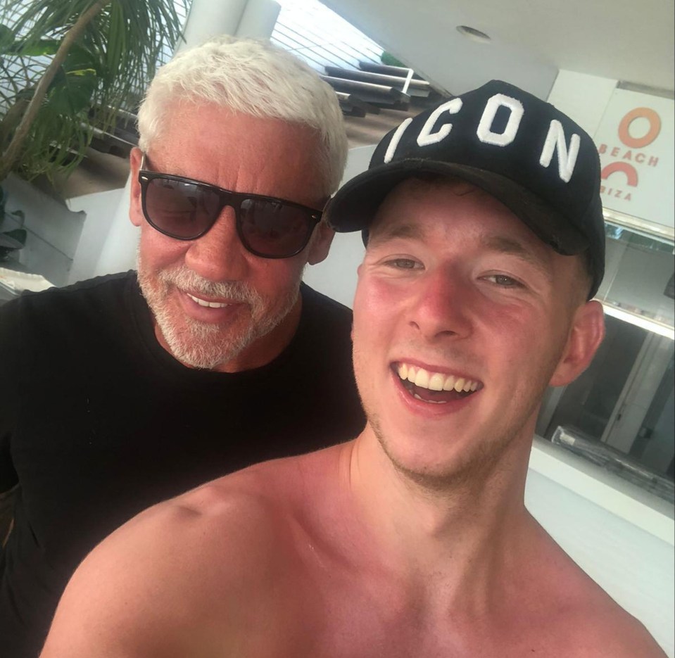 Reece with Ibiza party king Wayne Lineker