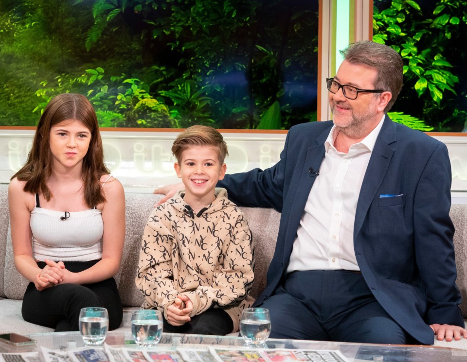 Derek with their two children on the Good Morning Britain sofa in November last year