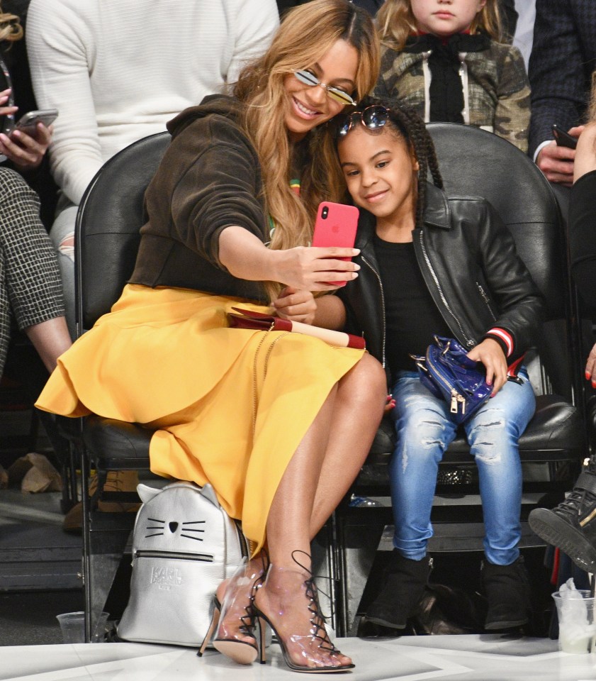 Beyoncé and Blue Ivy attend the 2018 NBA All-Star Game in LA, California