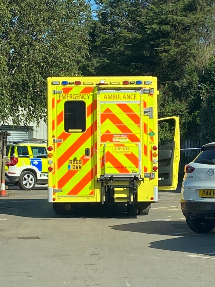 An ambulance at the scene where Mr Jennings died