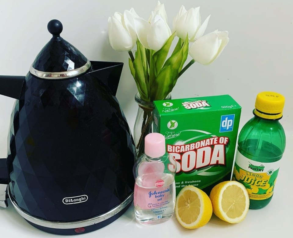 The mum-of-two added she uses bicarb and lemon when doing a deep clean of her kettle