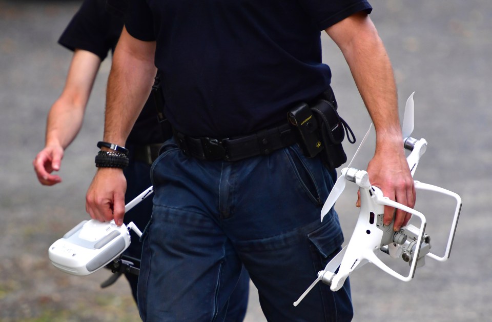 Drones were later used to fly over the site 