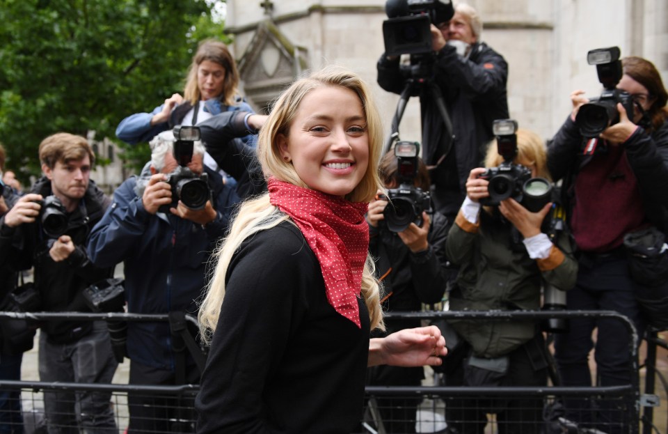 Amber Heard was photographed outside the High Court on Wednesday