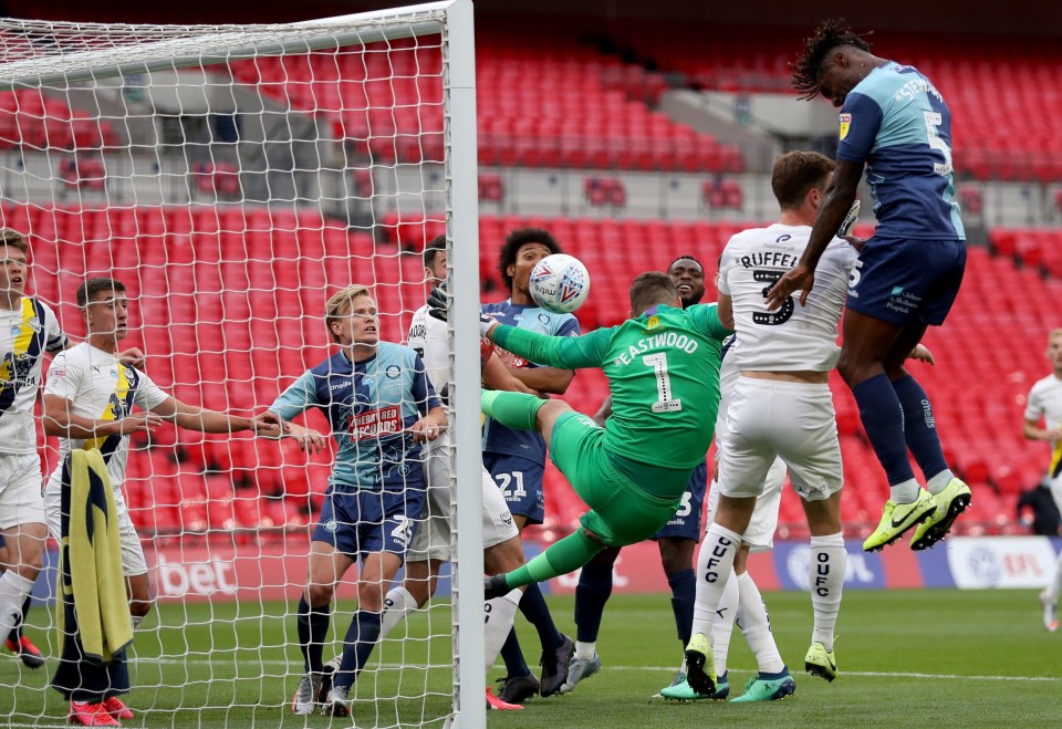 Anthony Stewart leapt highest to nod Wycombe into an early lead