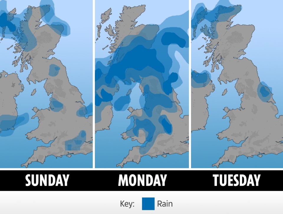 Rain is set to fall from tonight and through tomorrow