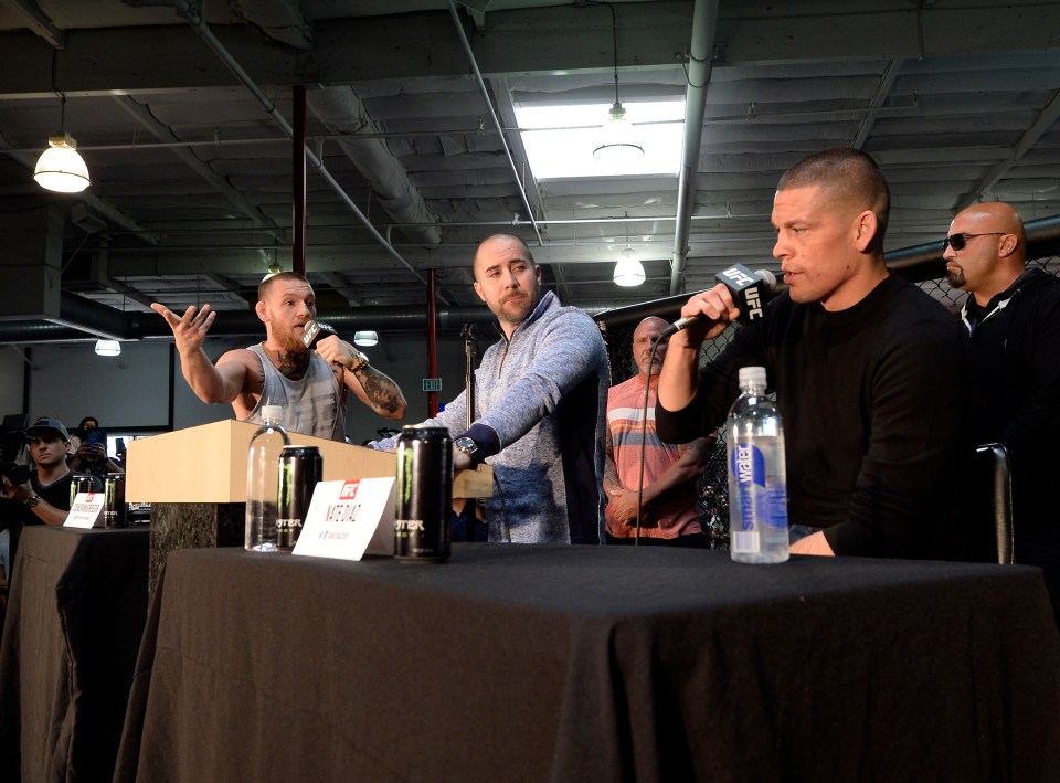 McGregor and Diaz go at it at a presser before their first fight 