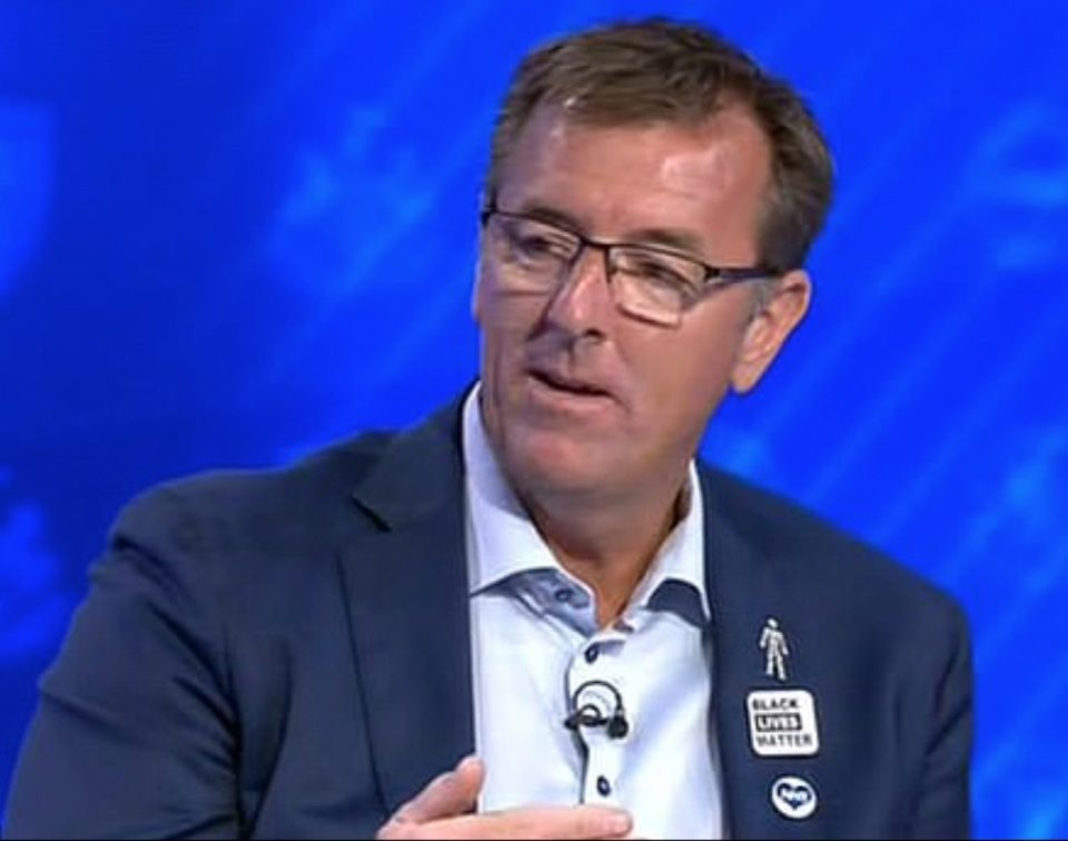 Matt Le Tissier pictured wearing the Black Lives Matter badge on Sky