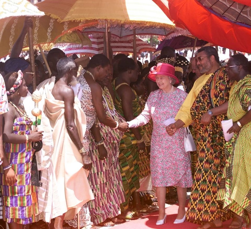 Her Majesty on a meet-and-greet in Ghana in 1999