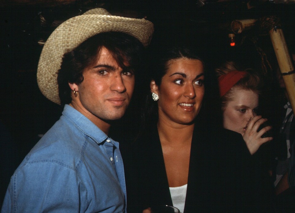 George Michael with sister Melanie Panayiotou at a party in the early 1980s