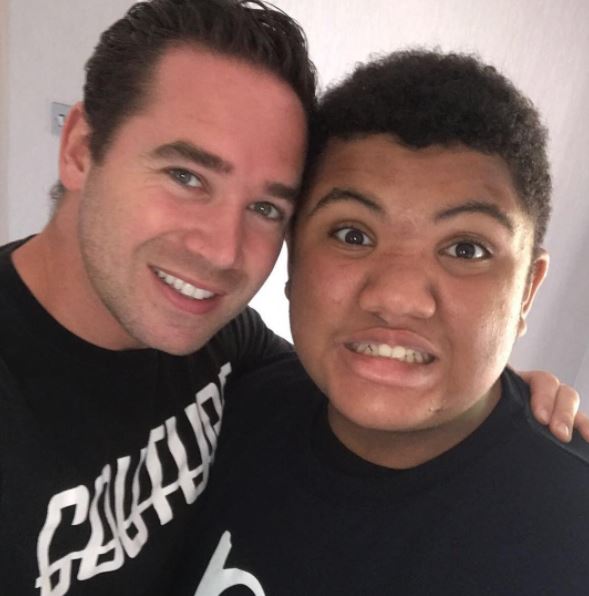 Kieran Hayler with his former stepson Harvey Price