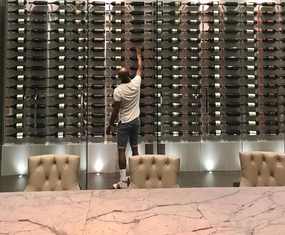 This is Mayweather's pretty impressive wine rack