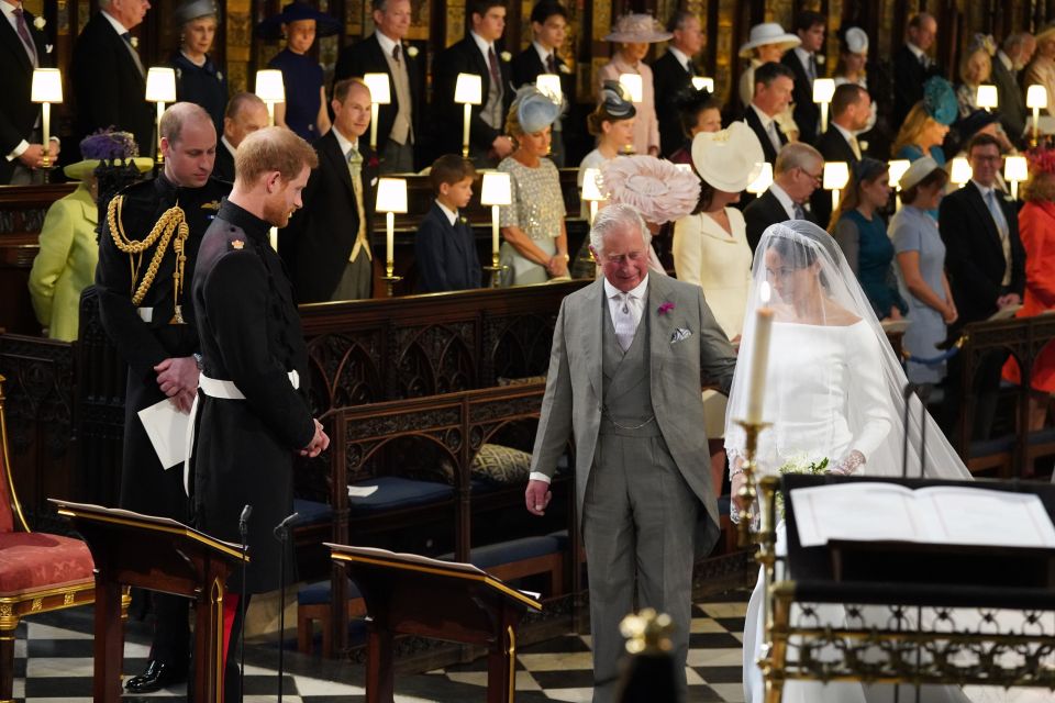 Charles walked daughter-in-law Meghan down the aisle on her May 2018 wedding day