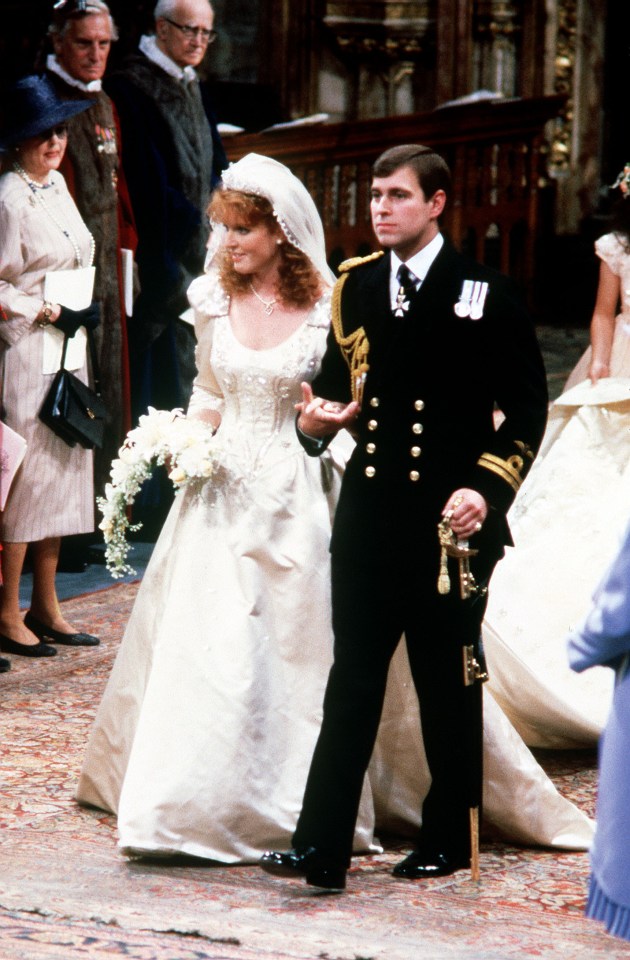 Fergie wore an ivory-silk gown designed by Lindka Cierach, which was believed to have cost £35,000