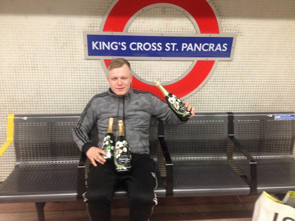 Jon-Ross Watson posted boozy pictures of him celebrating after the 'win'