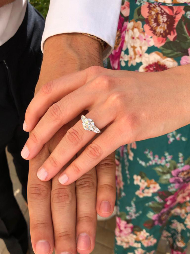 Edoardo popped the question in Italy with this sparkling ring